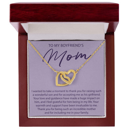To My Boyfriends Mom - I Wanted To Take A Moment - Interlocking Hearts Necklace - JustFamilyThings