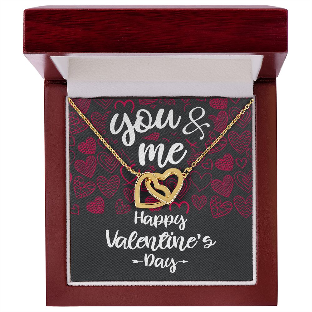 You & Me, Happy Valentine's Day - Interlocking Hearts Necklace - JustFamilyThings