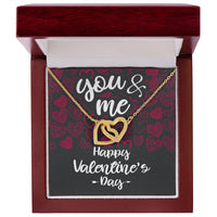 Load image into Gallery viewer, You &amp; Me, Happy Valentine&#39;s Day - Interlocking Hearts Necklace - JustFamilyThings
