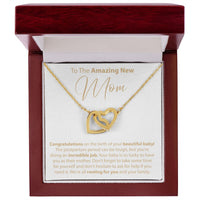 Load image into Gallery viewer, To The Amazing New Mom - Interlocking Hearts Necklace
