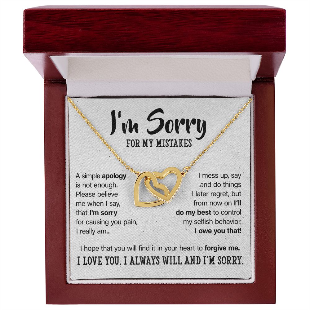 I'm Sorry For My Mistakes - Interlocking Hearts Necklace - JustFamilyThings