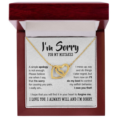 I'm Sorry For My Mistakes - Interlocking Hearts Necklace - JustFamilyThings