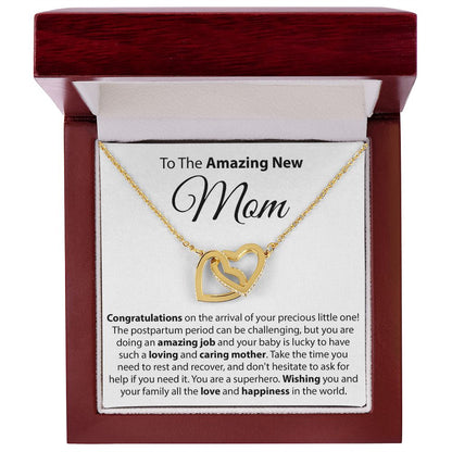 To The Amazing New Mom - Interlocking Hearts Necklace