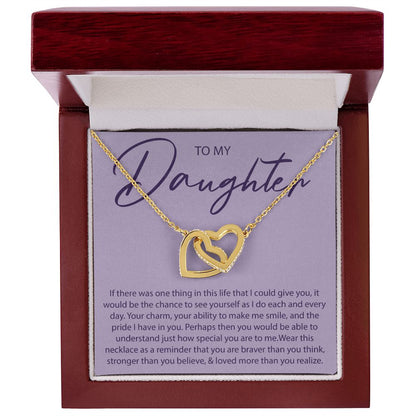 To My Daughter - If There Was One Thing I Could Give You - Interlocking Hearts Necklace - JustFamilyThings
