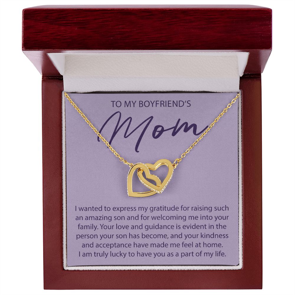 To My Boyfriends Mom - Expressing My Gratitude - Interlocking Hearts Necklace - JustFamilyThings