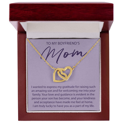 To My Boyfriends Mom - Expressing My Gratitude - Interlocking Hearts Necklace - JustFamilyThings