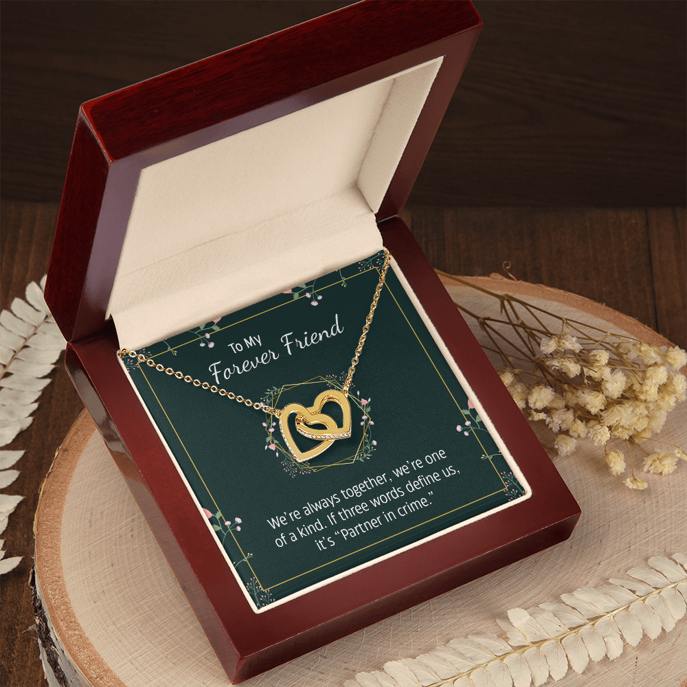 To My Forever Friend, Best Friend - Interlocking Hearts Necklace - JustFamilyThings