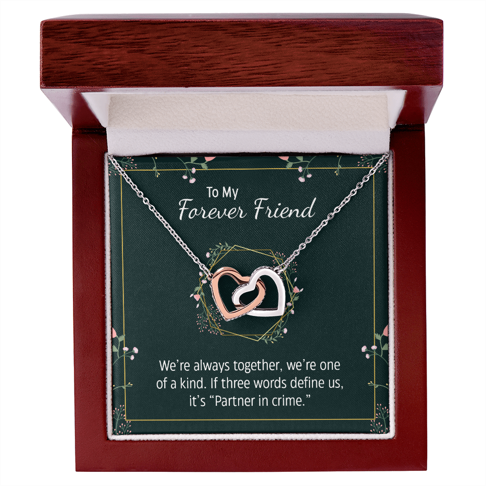 To My Forever Friend, Best Friend - Interlocking Hearts Necklace - JustFamilyThings
