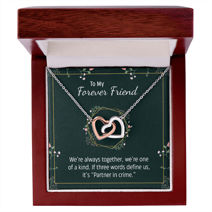 To My Forever Friend, Best Friend - Interlocking Hearts Necklace - JustFamilyThings