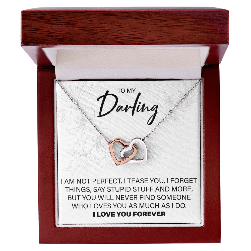 To My Darling - Interlocking Hearts Necklace - JustFamilyThings