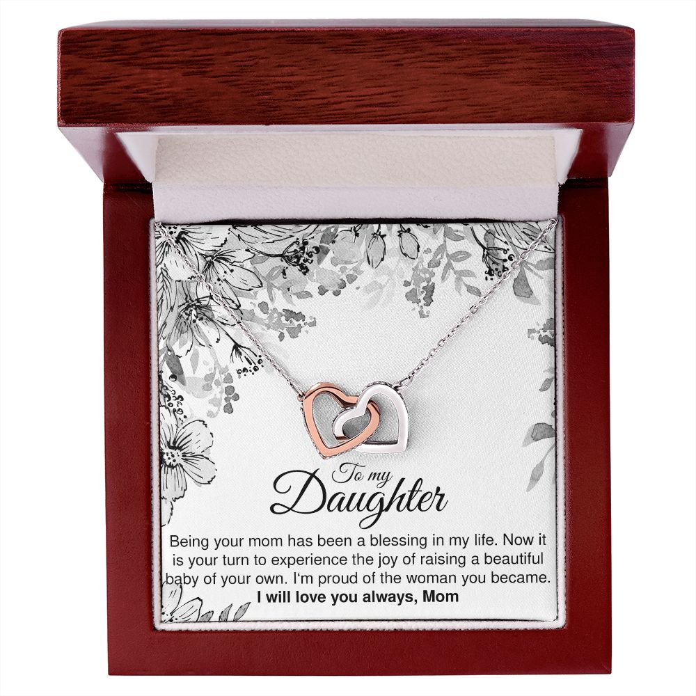To My Pregnant Daughter - Interlocking Hearts Necklace - JustFamilyThings