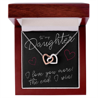 To My Daughter, I Love You More - Interlocking Hearts Necklace - JustFamilyThings