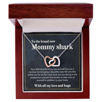 Load image into Gallery viewer, To The Brandnew Mommy Shark - Interlocking Hearts Necklace

