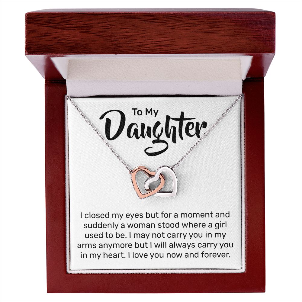 To My Daughter - Interlocking Hearts Necklace - JustFamilyThings