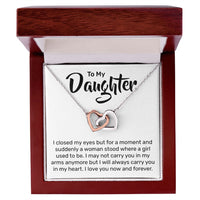 Load image into Gallery viewer, To My Daughter - Interlocking Hearts Necklace - JustFamilyThings
