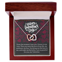 Load image into Gallery viewer, Happy Valentine&#39;s Day - Interlocking Hearts Necklace - JustFamilyThings
