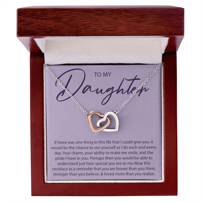 To My Daughter - If There Was One Thing I Could Give You - Interlocking Hearts Necklace - JustFamilyThings