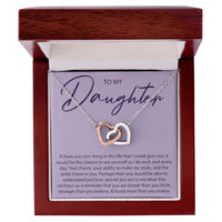 Load image into Gallery viewer, To My Daughter - If There Was One Thing I Could Give You - Interlocking Hearts Necklace - JustFamilyThings
