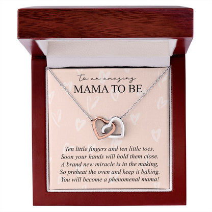 To An Amazing Mama To Be - Interlocking Hearts Necklace - JustFamilyThings