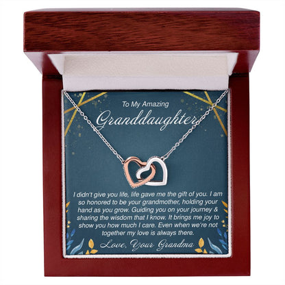 To My Amazing Granddaughter - Interlocking Hearts Necklace - JustFamilyThings