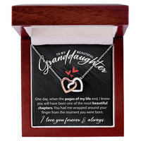 Load image into Gallery viewer, To My Beautiful Granddaughter - When The Pages Of My Life End - Interlocking Hearts Necklace - JustFamilyThings
