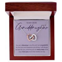 Load image into Gallery viewer, To My Dear Granddaughter - You Are A Blessing - Interlocking Hearts Necklace - JustFamilyThings
