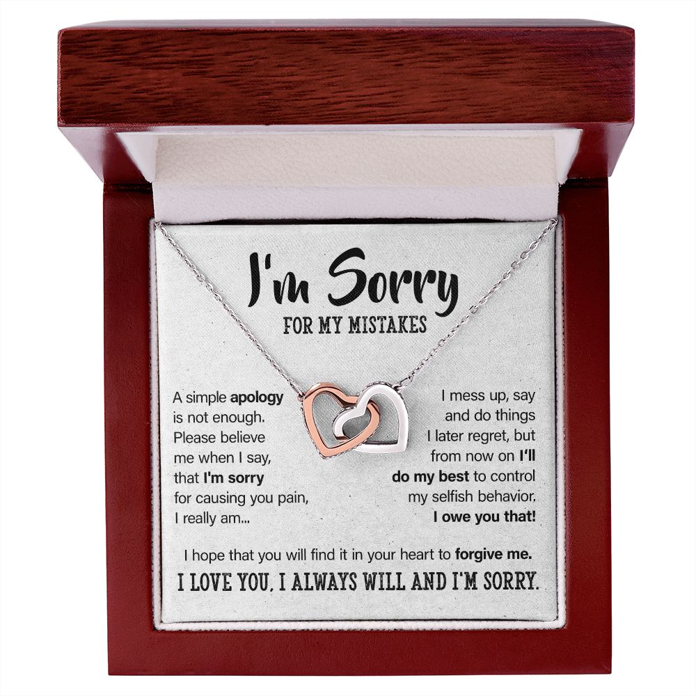 I'm Sorry For My Mistakes - Interlocking Hearts Necklace - JustFamilyThings