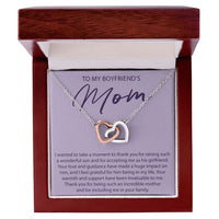 Load image into Gallery viewer, To My Boyfriends Mom - I Wanted To Take A Moment - Interlocking Hearts Necklace - JustFamilyThings
