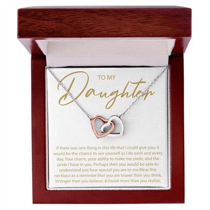 To My Daughter - If There Was One Thing I Could Give You - Interlocking Hearts Necklace - JustFamilyThings