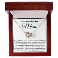 Load image into Gallery viewer, To The Amazing New Mom - Interlocking Hearts Necklace

