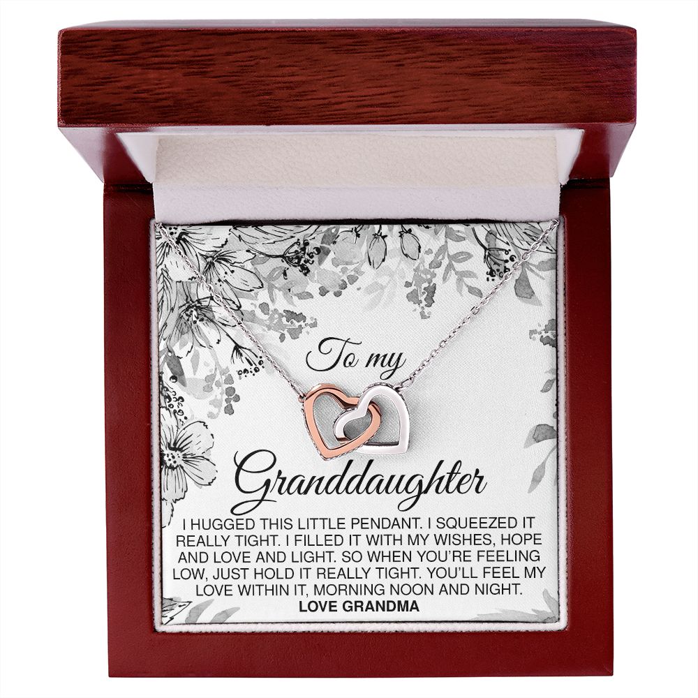 To Granddaughter From Grandma - Interlocking Hearts Necklace - JustFamilyThings
