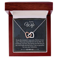 Load image into Gallery viewer, To My Wife - From The Moment I met you - Interlocking Hearts Necklace - JustFamilyThings

