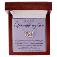 Load image into Gallery viewer, To My Dear Granddaughter - You Bring Joy To My Life - Interlocking Hearts Necklace - JustFamilyThings
