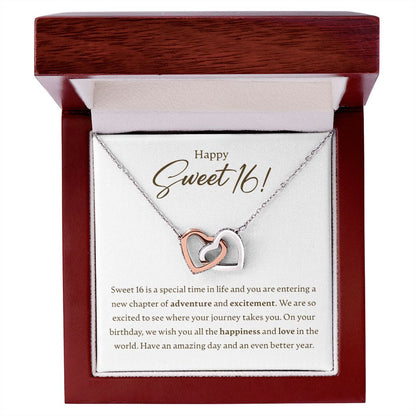 Happy Sweet 16 - Special Time - Interlocking Hearts Necklace - JustFamilyThings