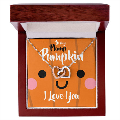 To My Plump Pumpkin, I Love You - Interlocking Hearts Necklace - JustFamilyThings