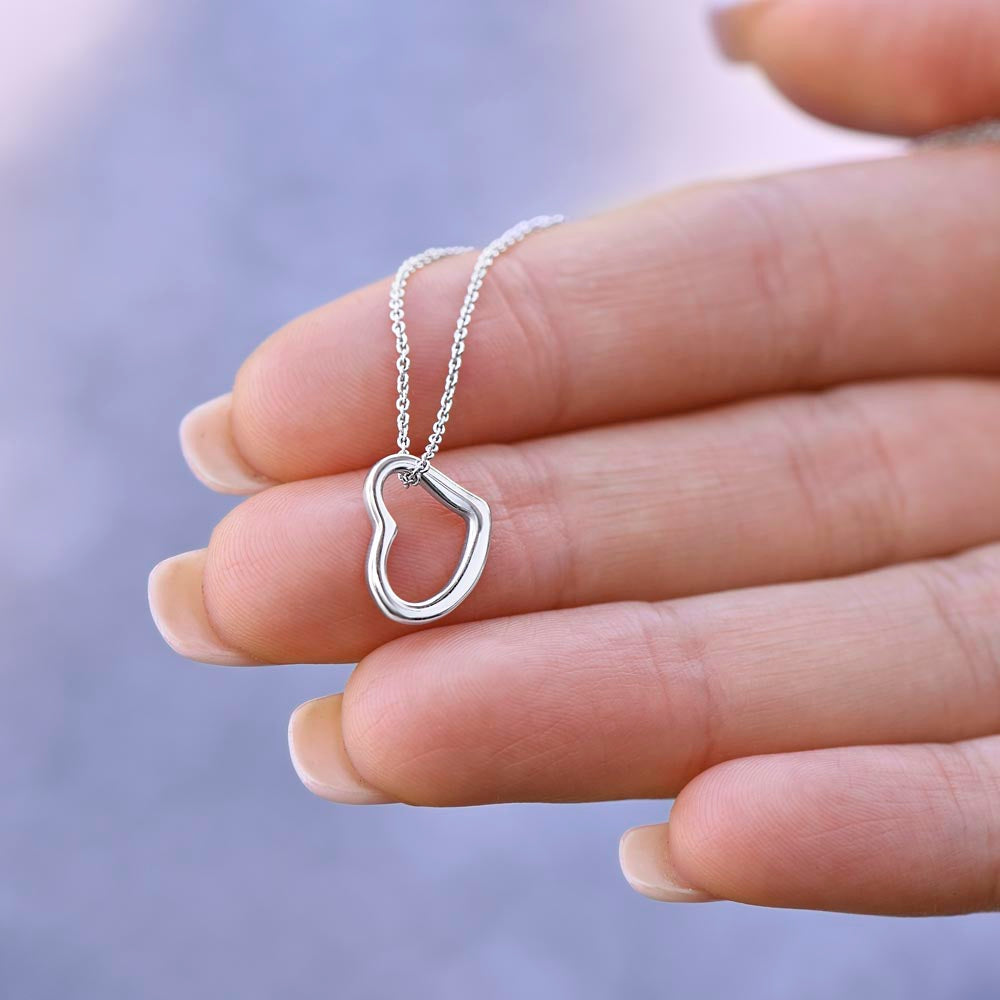 To My Daughter From Mom - Delicate Heart Necklace - JustFamilyThings