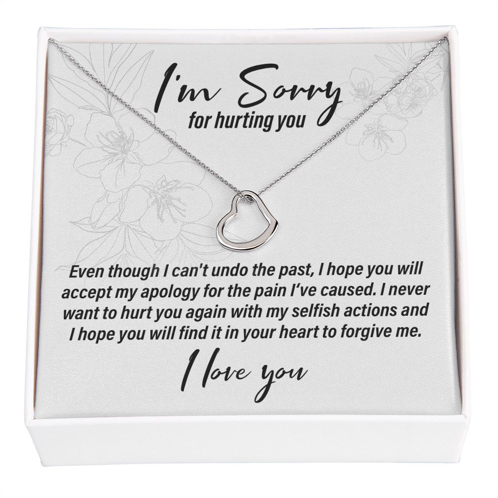 I'm Sorry For Hurting You - Delicate Heart Necklace - JustFamilyThings