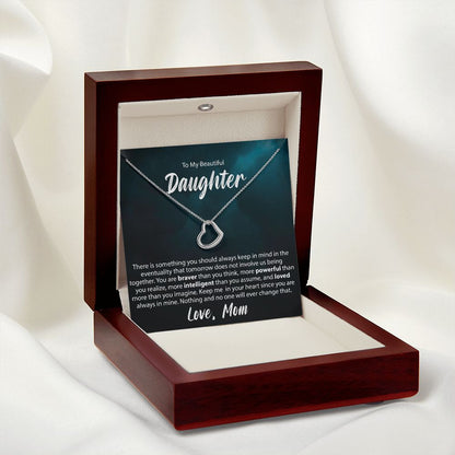 To My Daughter From Mom - Delicate Heart Necklace - JustFamilyThings