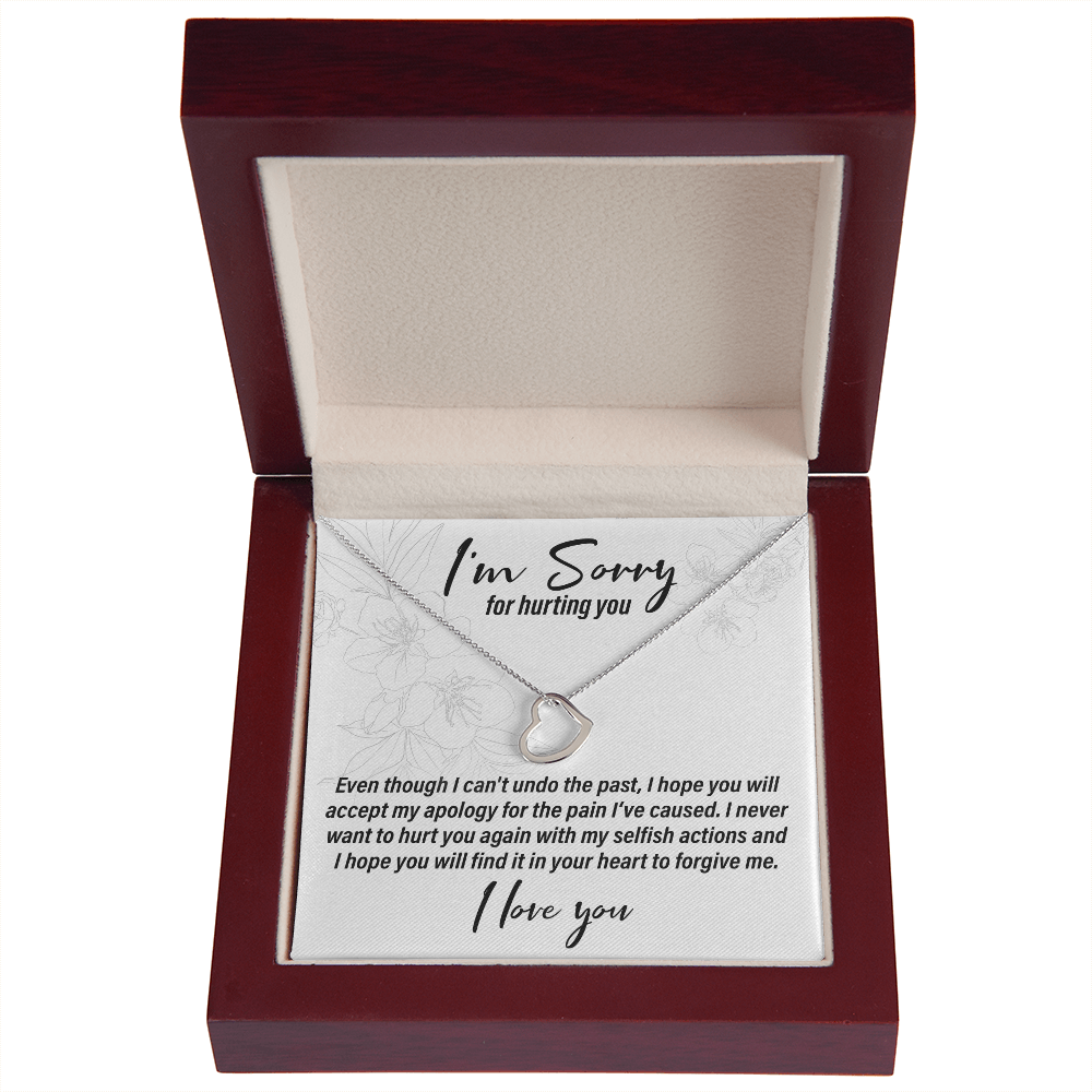 I'm Sorry For Hurting You - Delicate Heart Necklace - JustFamilyThings