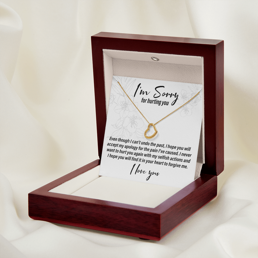 I'm Sorry For Hurting You - Delicate Heart Necklace - JustFamilyThings