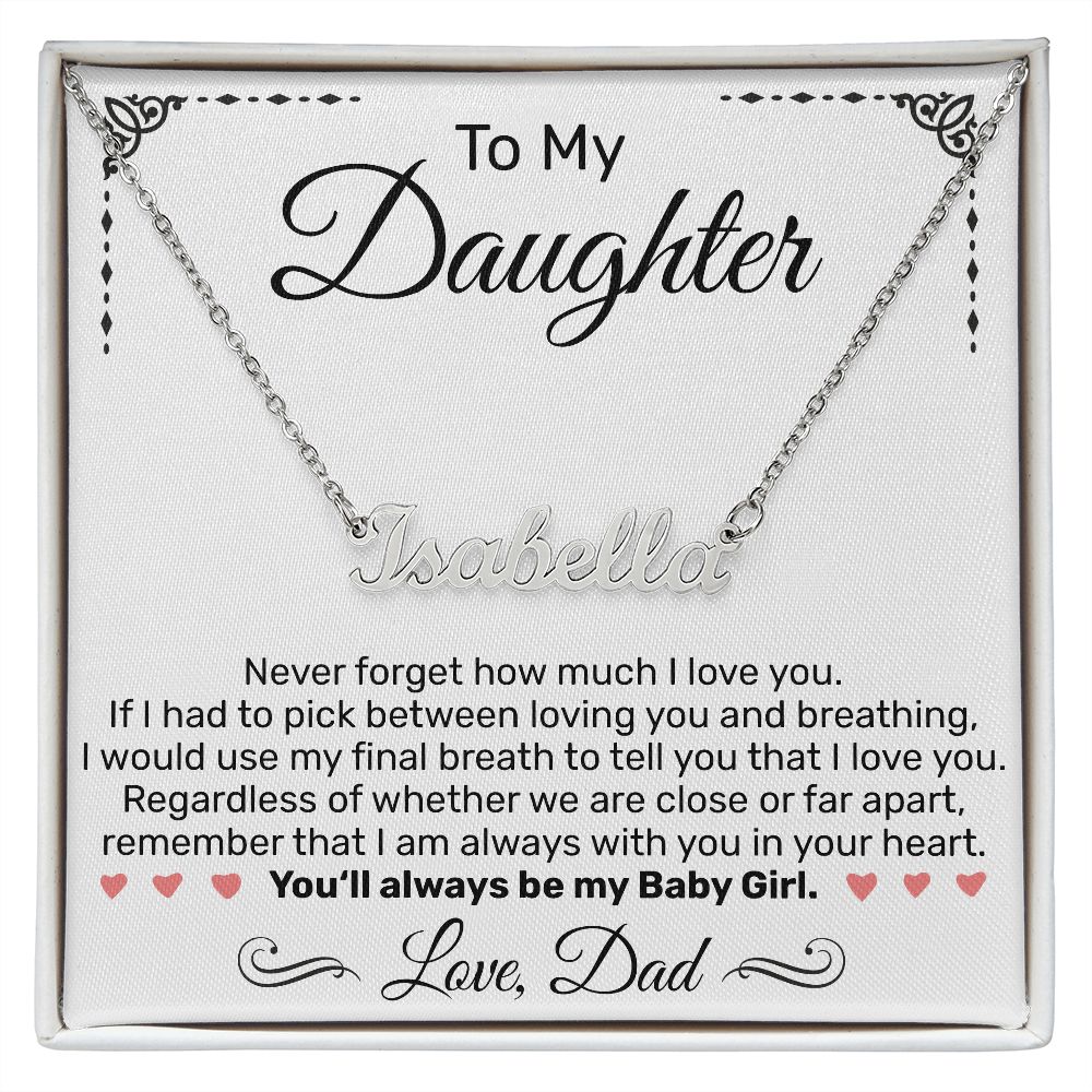 Custom Name Necklace - For Daughter From Dad - JustFamilyThings