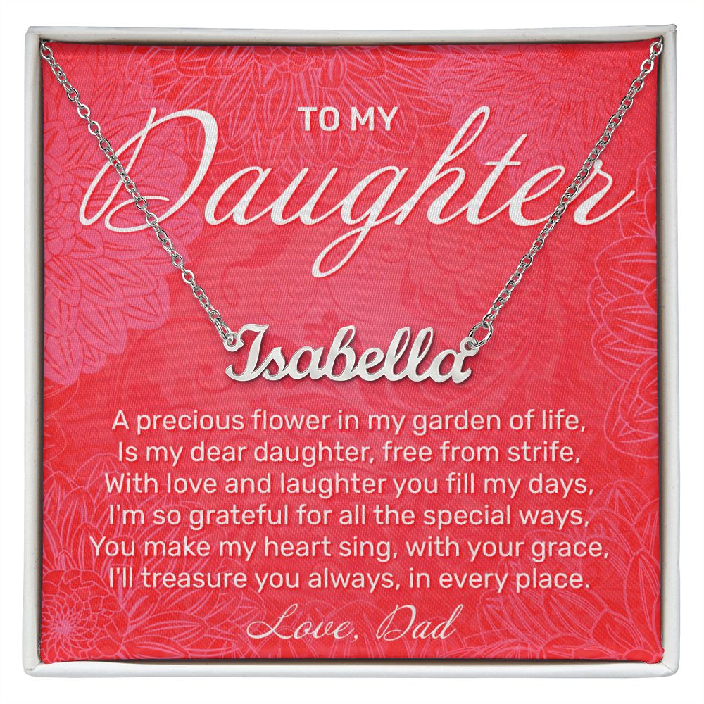 To My Daughter - A Precious Flower - Custom Name Necklace - JustFamilyThings