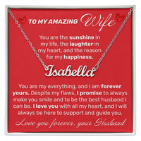 Load image into Gallery viewer, To My Amazing Wife - You Are The Sunshine - Custom Name Necklace - JustFamilyThings

