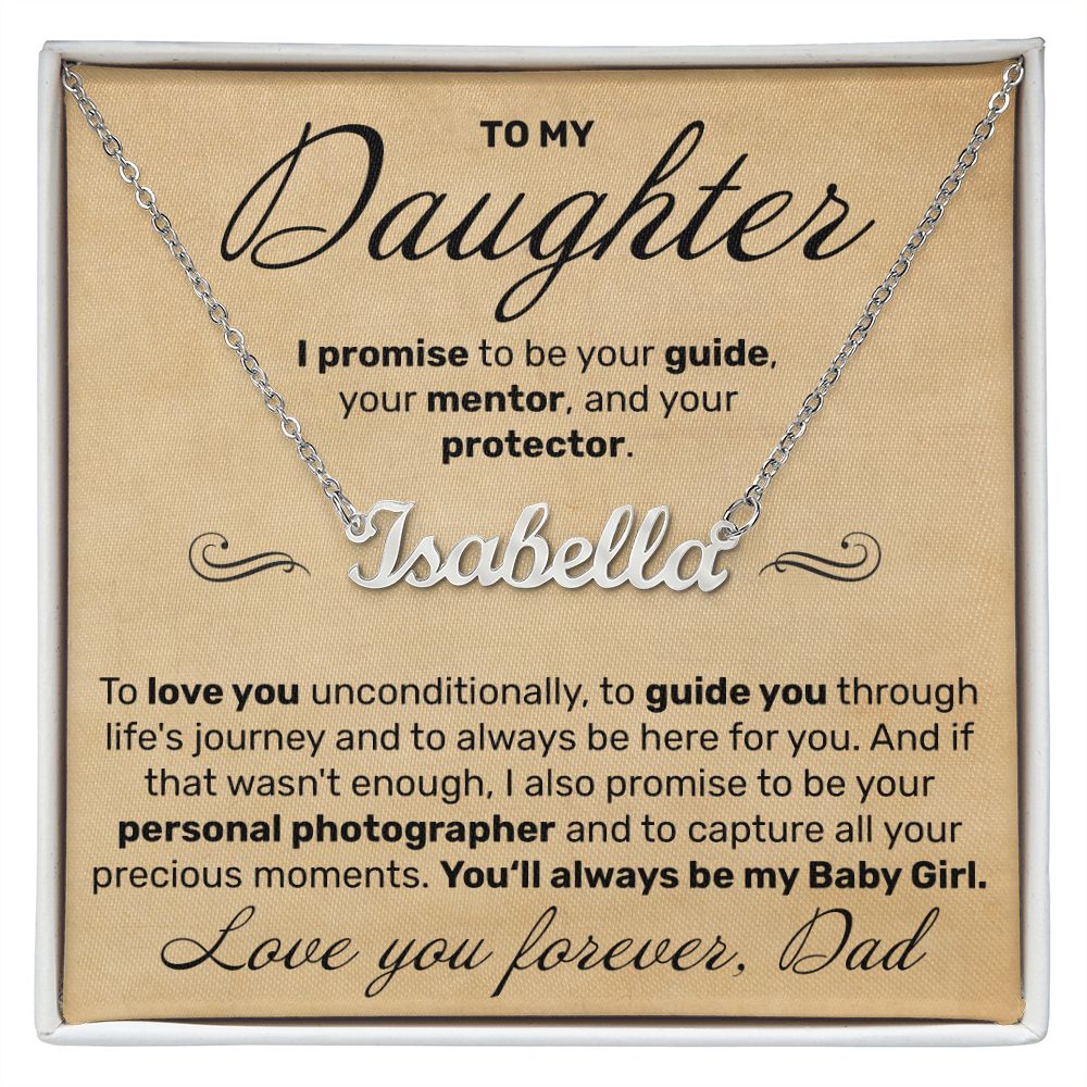 To My Daughter - To Love You Unconditionally - Custom Name Necklace - JustFamilyThings