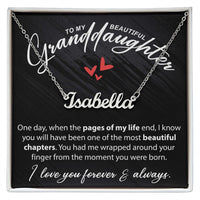 Load image into Gallery viewer, To My Beautiful Granddaughter - When The Pages Of My Life End - Custom Name Necklace - JustFamilyThings
