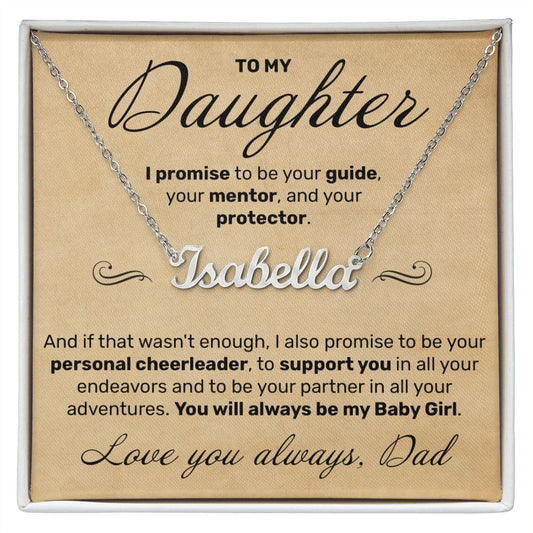 To My Daughter - I Promise To Be Your Guide - Custom Name Necklace - JustFamilyThings