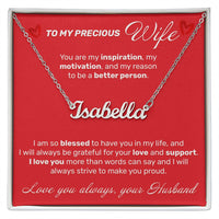 Load image into Gallery viewer, To My Precious Wife - I Am So Blessed - Custom Name Necklace - JustFamilyThings
