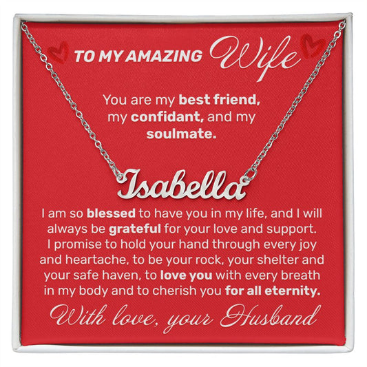 To My Amazing Wife - You Are My Best Friend - Custom Name Necklace - JustFamilyThings