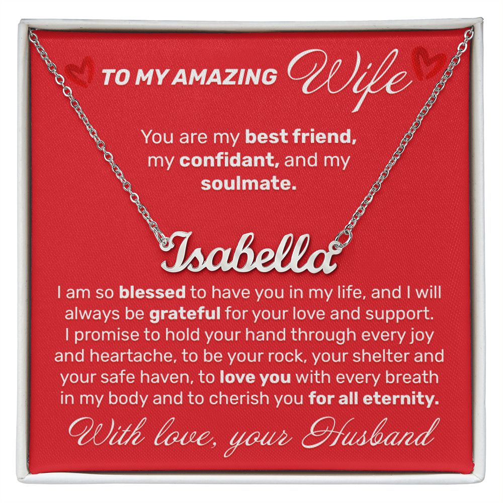 To My Amazing Wife - You Are My Best Friend - Custom Name Necklace - JustFamilyThings