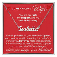 Load image into Gallery viewer, To My Amazing Wife - I Am So Grateful For Your Love - Custom Name Necklace - JustFamilyThings
